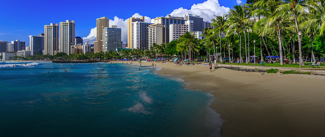 Photograph of the coast of Honolulu