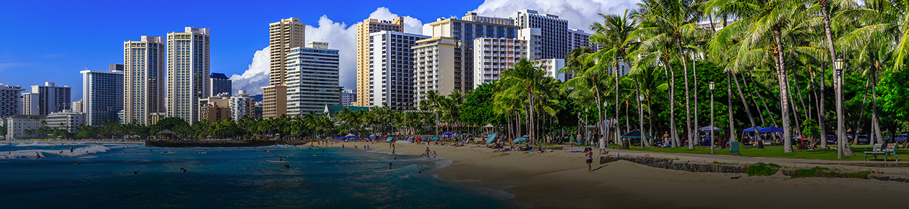 Photograph of the coast of Honolulu